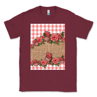 Burgundy valentines day burlap background Classic Tee - Jasminsmagicworld