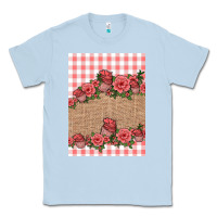 Dusty Blue valentines day burlap background Classic Tee - Jasminsmagicworld