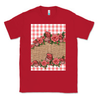 Red valentines day burlap background Classic Tee - Jasminsmagicworld