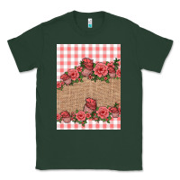 Valentines Day Burlap Background Classic Tee | Teevron
