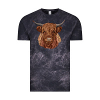 Cloud Black highland cow Vintage Tee - RanaPortraitStore