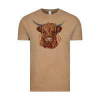 Vintage Coffee highland cow Vintage Tee - RanaPortraitStore