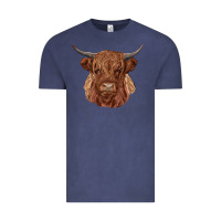 Vintage Denim highland cow Vintage Tee - RanaPortraitStore