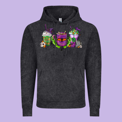 Halloween Coffee Cups Vintage Hoodie Designed By Fadigitalartstudio