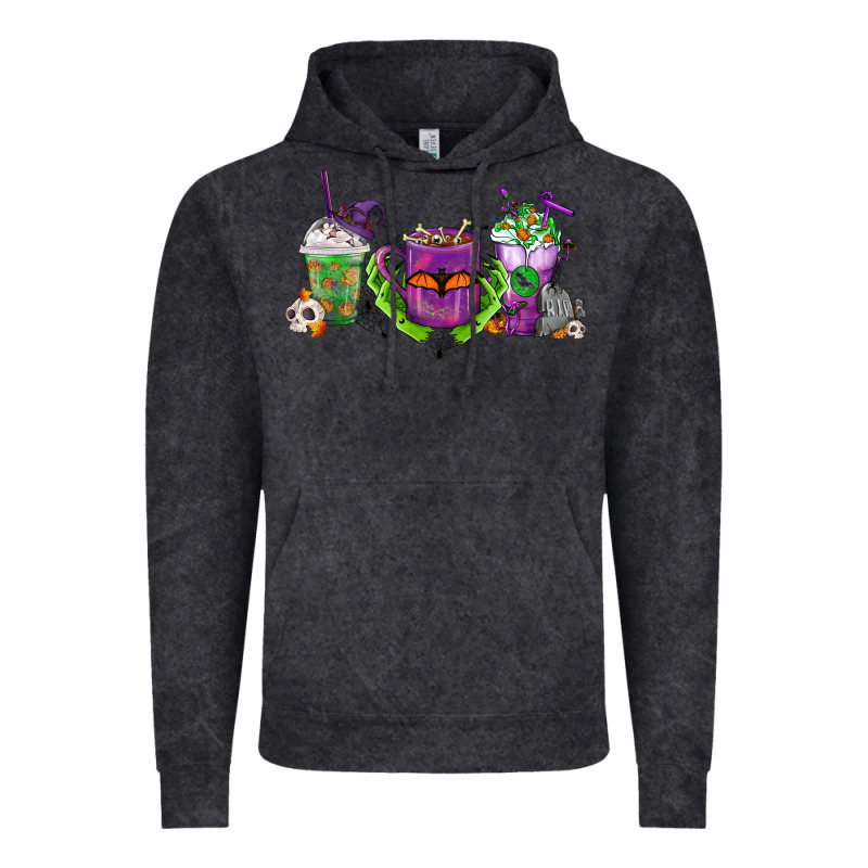 Halloween Coffee Cups Vintage Hoodie by FaDigitalArtStudio | Teevron