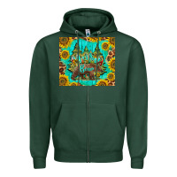 Sports Green mama bear Zipper Hoodie - BarkalooDesign
