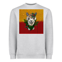 Heather Grey christmas alpacas Heavyweight Sweatshirt - BarkalooDesign