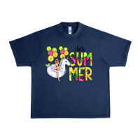 Navy Hello Summer Unicorn Urban Heavy Tee - CowCowDesign