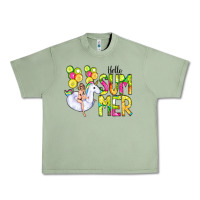 Oil Green Hello Summer Unicorn Urban Heavy Tee - CowCowDesign