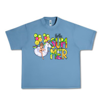 Pebble Blue Hello Summer Unicorn Urban Heavy Tee - CowCowDesign