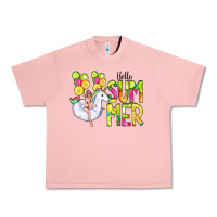 Salmon Hello Summer Unicorn Urban Heavy Tee - CowCowDesign