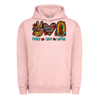 Pigment Salmon peace love lupita Urban Hoodie - JahusDesignShop