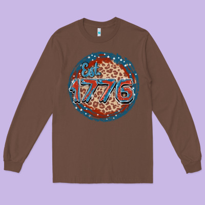 Est. 1776 Long Sleeve Tee Designed By Fadigitalartstudio