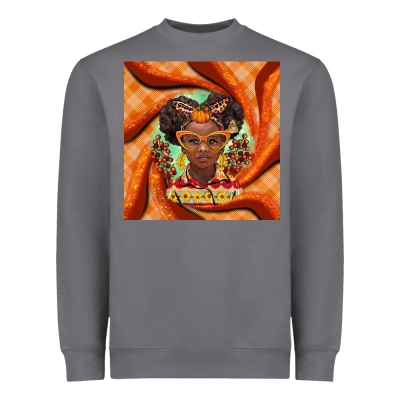 Fall African Girl Heavyweight Sweatshirt by BarkalooDesign | Teevron