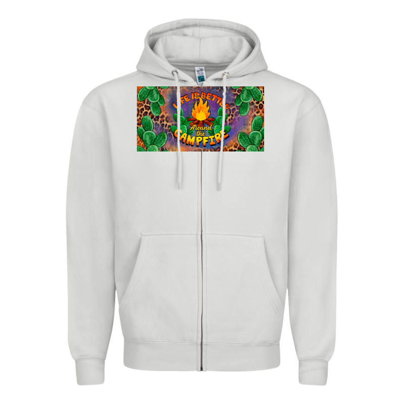 Life Is Better Around The Campfire License Plate Zipper Hoodie by BarkalooDesign | Teevron