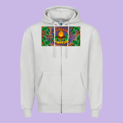 Life Is Better Around The Campfire License Plate Zipper Hoodie Designed By Barkaloodesign