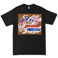 Black flip flops fireworks & freedom 4th of july Premium Tee - TumblerDesignByShophia