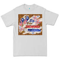 Dove Grey flip flops fireworks & freedom 4th of july Premium Tee - TumblerDesignByShophia