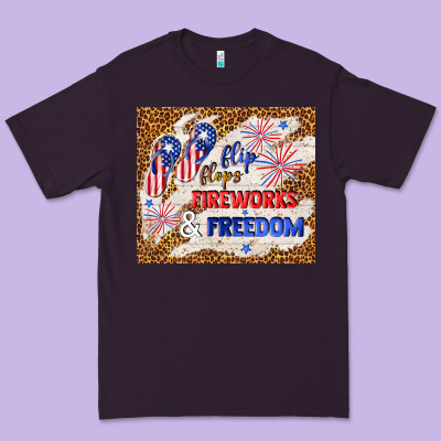 Flip Flops Fireworks & Freedom 4th Of July Premium Tee Designed By Tumblerdesignbyshophia