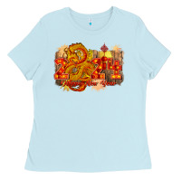 Baby Blue year of the dragon chinese new year 2024 Ladies Tee - CowGirlArtShop