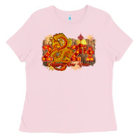 Bubblegum Pink year of the dragon chinese new year 2024 Ladies Tee - CowGirlArtShop