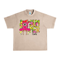 French Oak Summer Girls Flamingo Urban Heavy Tee - CowCowDesign