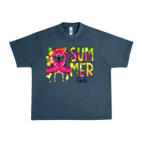 Midnight Navy Summer Girls Flamingo Urban Heavy Tee - CowCowDesign