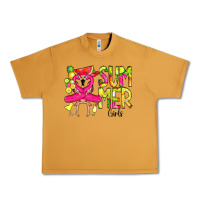 Peanut Butter Summer Girls Flamingo Urban Heavy Tee - CowCowDesign