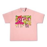 Salmon Summer Girls Flamingo Urban Heavy Tee - CowCowDesign
