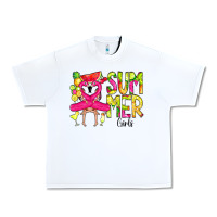 White Summer Girls Flamingo Urban Heavy Tee - CowCowDesign