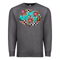 Charcoal Heather race sunflower patches Premium Sweatshirt - AdoDesignShop