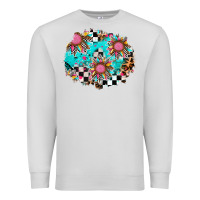 Dove Grey race sunflower patches Premium Sweatshirt - AdoDesignShop