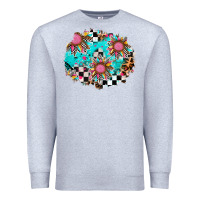 Heather Grey race sunflower patches Premium Sweatshirt - AdoDesignShop