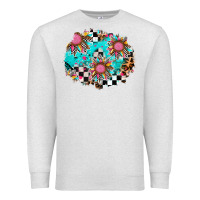 Oatmeal Heather race sunflower patches Premium Sweatshirt - AdoDesignShop
