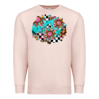 Pale Pink race sunflower patches Premium Sweatshirt - AdoDesignShop