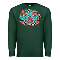 Sports Green race sunflower patches Premium Sweatshirt - AdoDesignShop