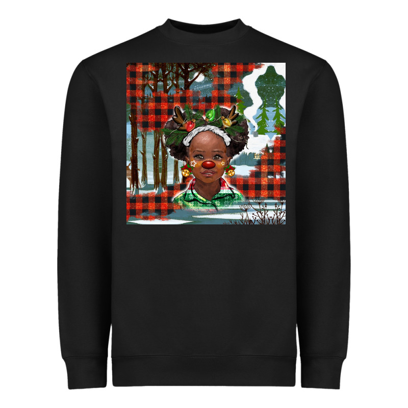 Christmas African Girl Heavyweight Sweatshirt by BarkalooDesign | Teevron