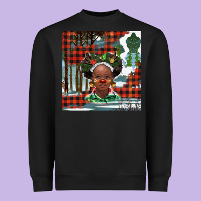 Christmas African Girl Heavyweight Sweatshirt Designed By Barkaloodesign
