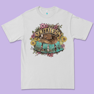 Southern Nana Western Flowers Premium Tee Designed By Howdyjamesfarm