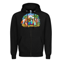 Black camp life beach Zipper Hoodie - BarkalooDesign