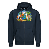 Navy camp life beach Zipper Hoodie - BarkalooDesign