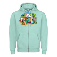 Seafoam camp life beach Zipper Hoodie - BarkalooDesign