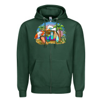 Sports Green camp life beach Zipper Hoodie - BarkalooDesign