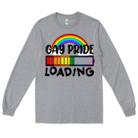 Heather Grey Gay pride loading Long Sleeve Tee - FaDigitalArtStudio
