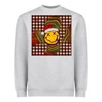 Heather Grey Christmas smiley face Heavyweight Sweatshirt - BarkalooDesign