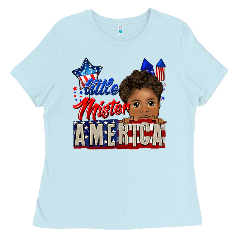 Little Mister America Black Boy Ladies Tee by CowGirlArtShop | Teevron