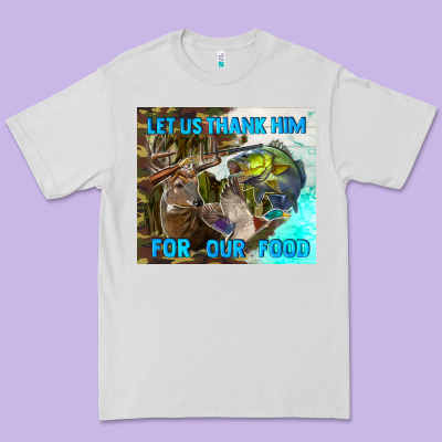 Let Us Thank Hım For Our Food Premium Tee Designed By Tumblerdesignbyshophia