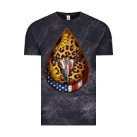 Cloud Black american sunflower bullskull teardrop earrings Vintage Tee - Jasminsmagicworld