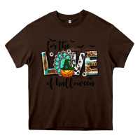 Chocolate Brown Western For The Love of Halloween Heavy Core Tee - texasbilliewilder