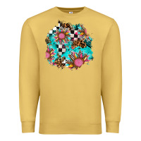 Antique Gold race sunflower patches Premium Sweatshirt - AdoDesignShop